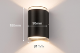 Close-up of black LED wall light